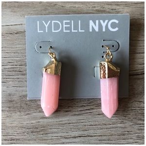 NWT Rose Quartz Gold Statement Earrings